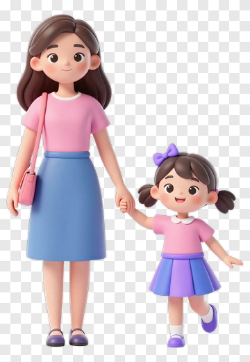 Mother And Daughter Holding Hands PNG