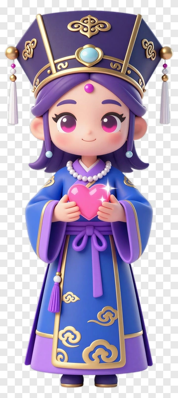 Cute Girl In Traditional Costume Holding Heart PNG