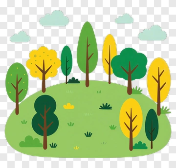 Colorful Forest Scene PNG