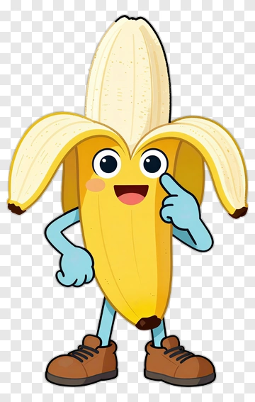 Happy Banana Cartoon Character PNG