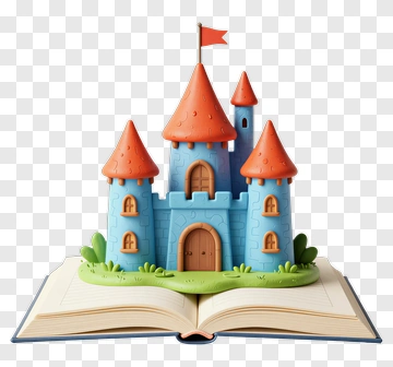 Castle Rising From An Open Book PNG