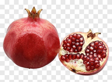 Whole And Halved Pomegranate PNG
