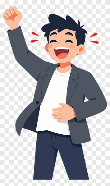 Happy Man Celebrating Victory PNG