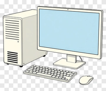 Computer Setup With Monitor Keyboard And Mouse PNG