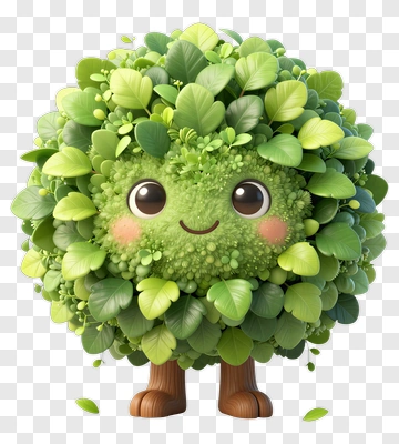 Cute Plant Character With Leaves PNG