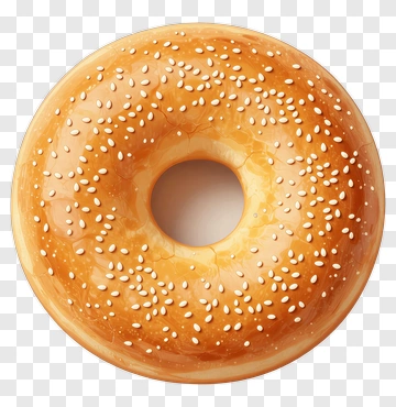 Golden Bagel With Sesame Seeds PNG