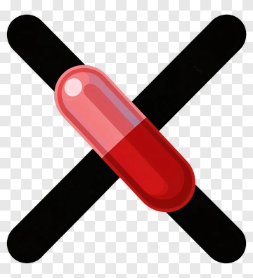 Red Pill On Black Cross PNG