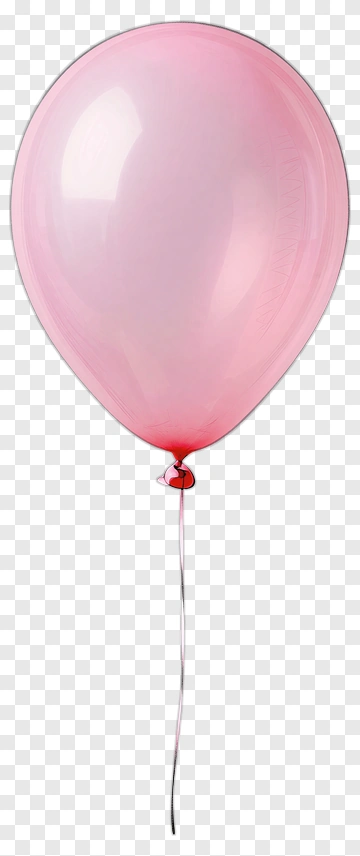 Pink Balloon With Red String PNG