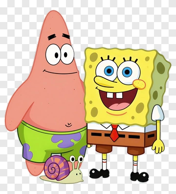 SpongeBob And Patrick With Snail PNG