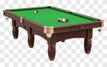 Classic Pool Table With Balls PNG
