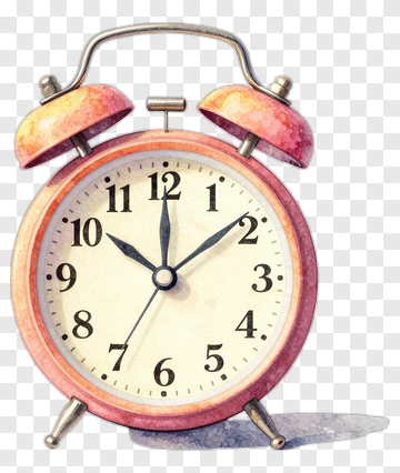 Watercolor Alarm Clock PNG