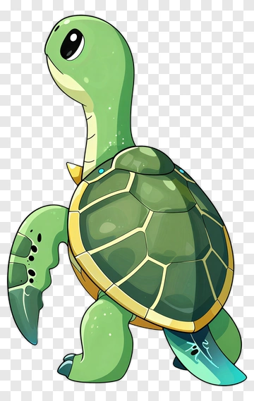 Cute Green Turtle PNG