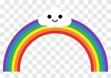 Happy Rainbow With Smiling Cloud PNG