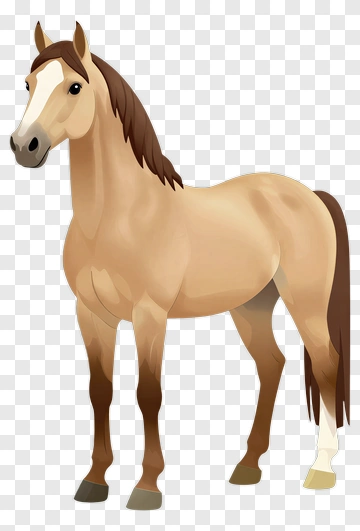 Beige Horse With Brown Mane PNG