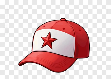 Red Baseball Cap With Star PNG