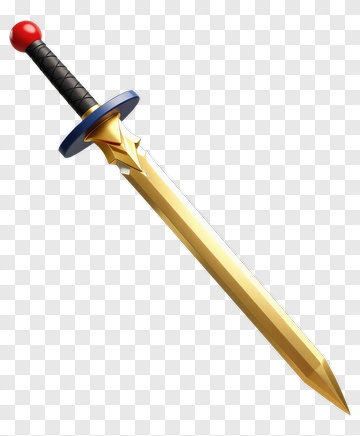 Golden Sword With Red Pommel PNG