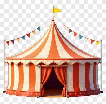 Red And White Circus Tent PNG