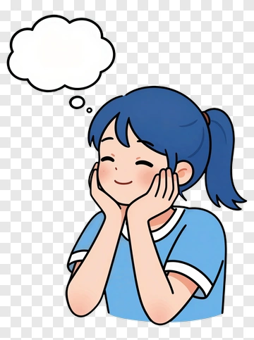 Girl With Thought Bubble PNG