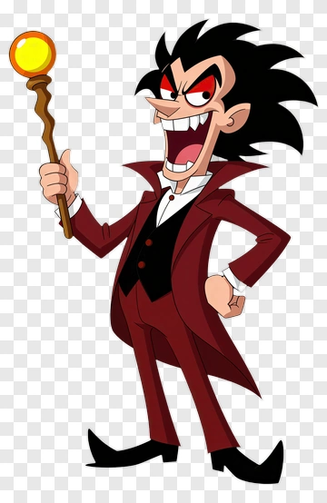Evil Vampire Wizard With Staff PNG