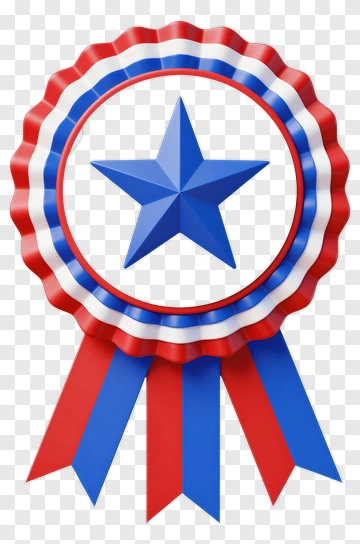 Red Blue White Award Ribbon PNG