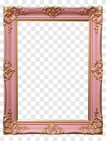 Pink Gold Ornate Mirror Frame PNG