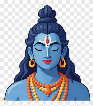 Blue Shiva With Orange Beads PNG
