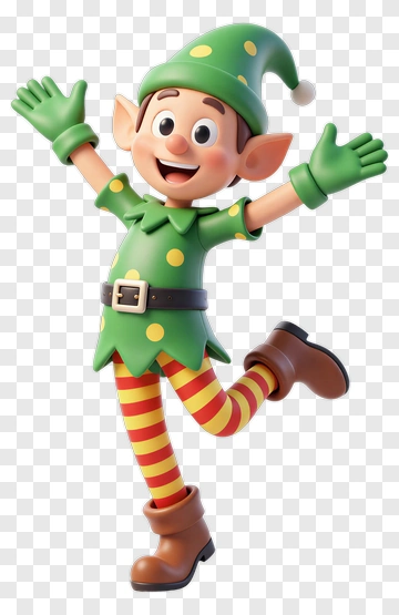 Happy Cartoon Elf PNG