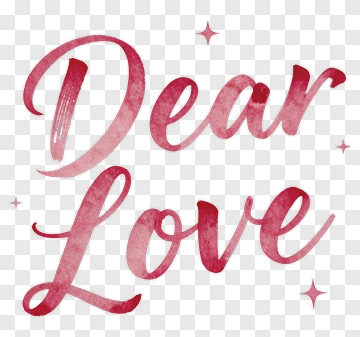 Dear Love Handwritten Message PNG