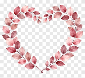 Heart Leaf Wreath PNG