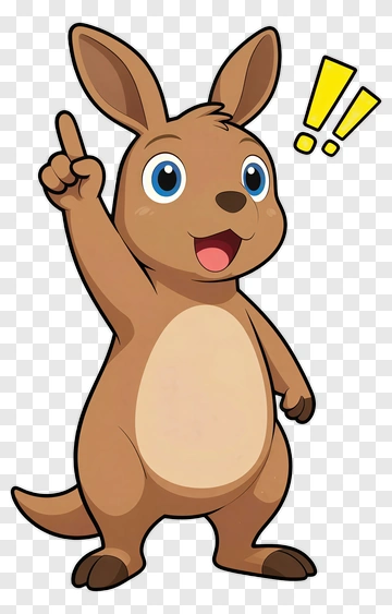 Cartoon Kangaroo Pointing Up PNG