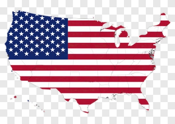 United States Map With American Flag Pattern PNG