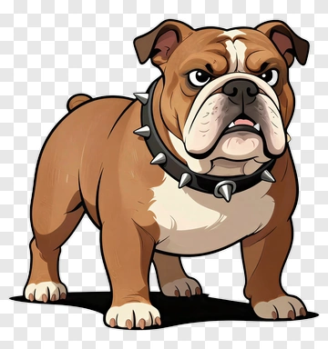 Bulldog With Spiked Collar PNG