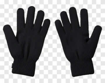 Black Knitted Gloves PNG
