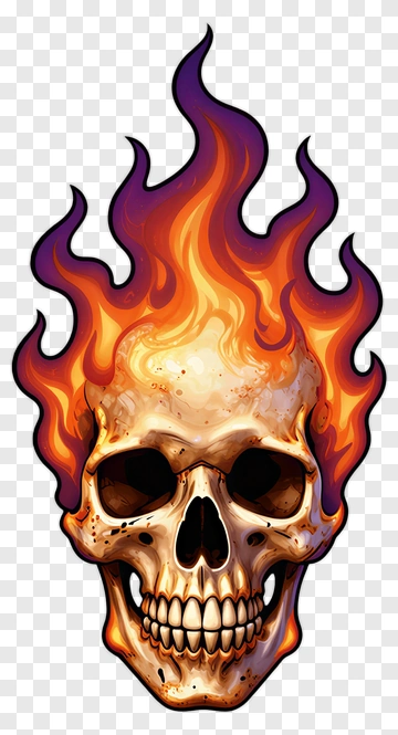 Flaming Skull PNG