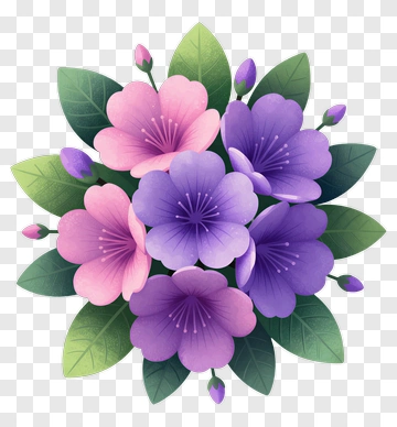 Pink And Purple Cherry Blossom Bouquet PNG