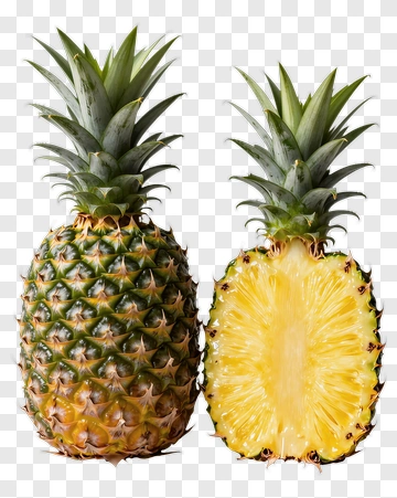 Whole And Halved Pineapple PNG