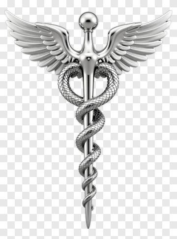 Silver Caduceus Symbol PNG