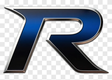 Stylish Blue And Silver Letter R Logo PNG