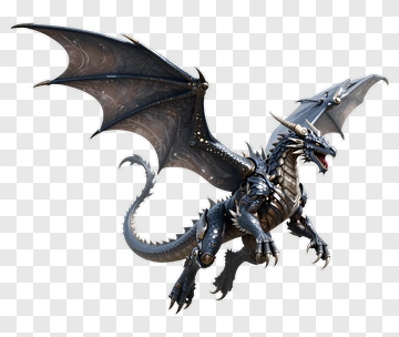 Metallic Blue Dragon PNG