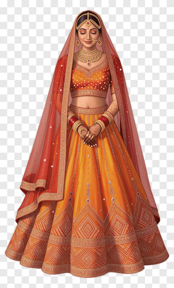 Indian Bride In Traditional Wedding Attire PNG
