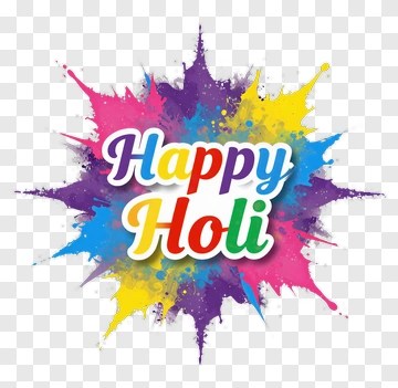 Happy Holi Color Splash Design PNG