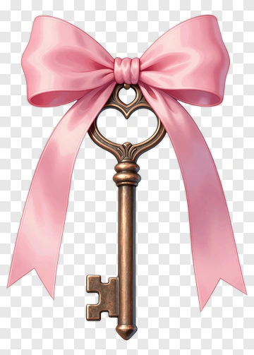 Key With Pink Bow PNG