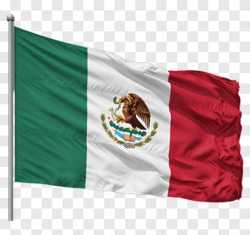 Mexican Flag Waving In Wind PNG
