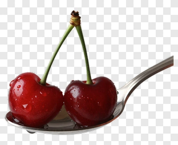 Two Cherries On A Spoon PNG