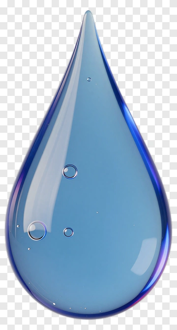 Blue Water Droplet With Bubbles PNG
