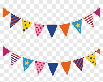 Colorful Party Banner With Triangular Flags PNG