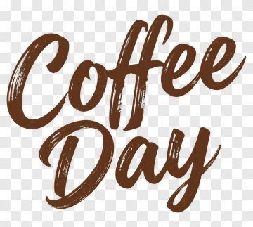 Coffee Day Handwritten Text PNG