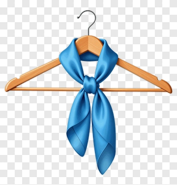 Blue Scarf On Wooden Hanger PNG