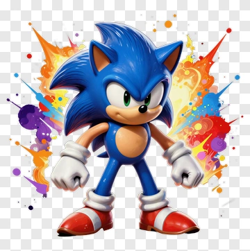 Sonic The Hedgehog In Vibrant Colors PNG