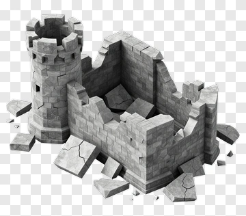 Ruined Castle With Stone Tower PNG